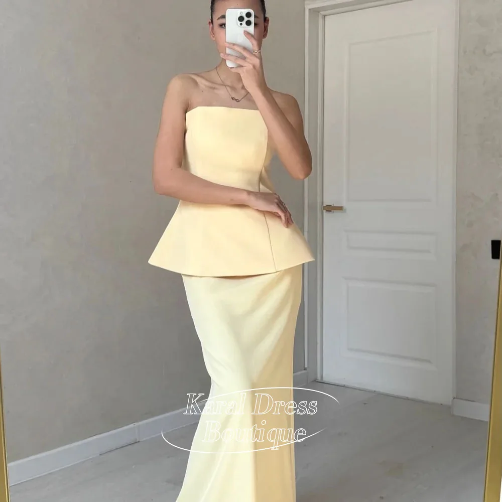 Dubai Customized Two-Piece Set robes de soirée Four-Way Stretch Party Dresses Strapless Backless Floor-Length Prom Dress 2025