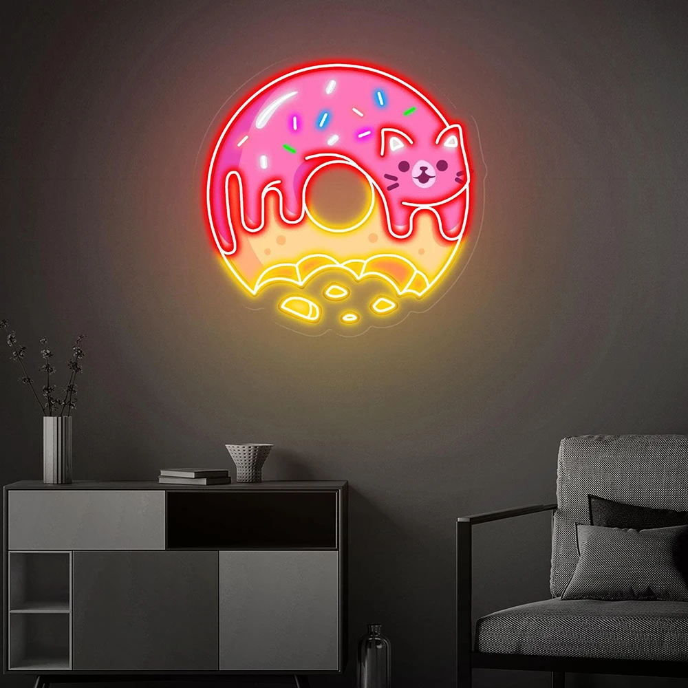 Donuts LED Neon Sign Light Donuts Neon Light Restaurant Wall Decor Kitchen Neon Sign Dinning Room Home Decor Personalized Gift