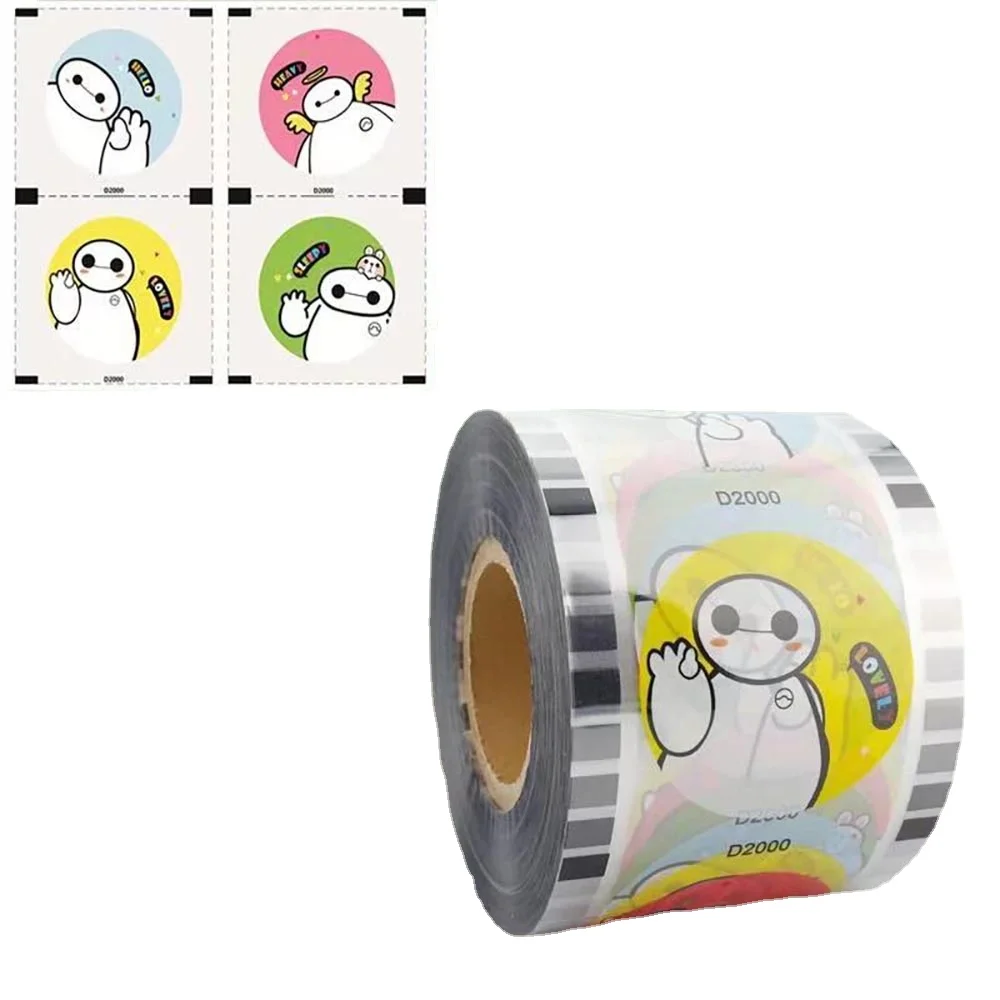 

3000Pcs Milk Sealing Film Tea Cup Seal Film Roll Bubble Boba Tea Sealing Printing Healthy Material for Plastic Cups