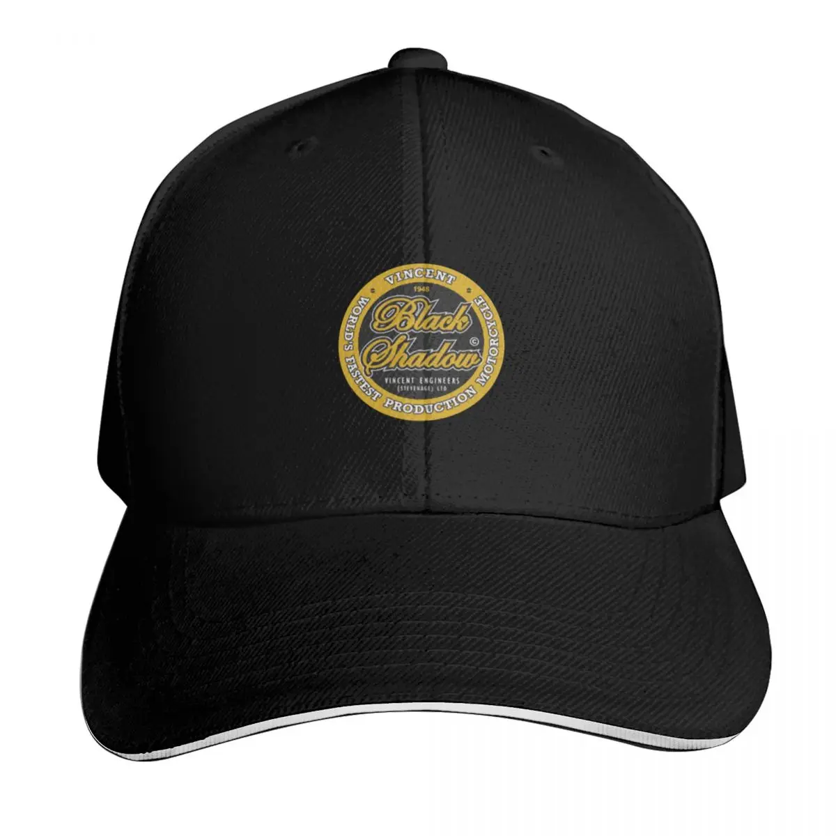 Vincent Black Shadow Vintage Baseball Cap Quick Dry Performance Cotton Twill Breathable Contrast Two Tone Brim