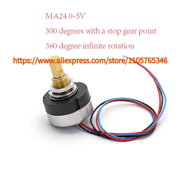 1pcs Hall Effect Non-Contact Digital Potentiometer 0-5V Voltage Output 300/360 Degree Rotation For Motor Control Systems