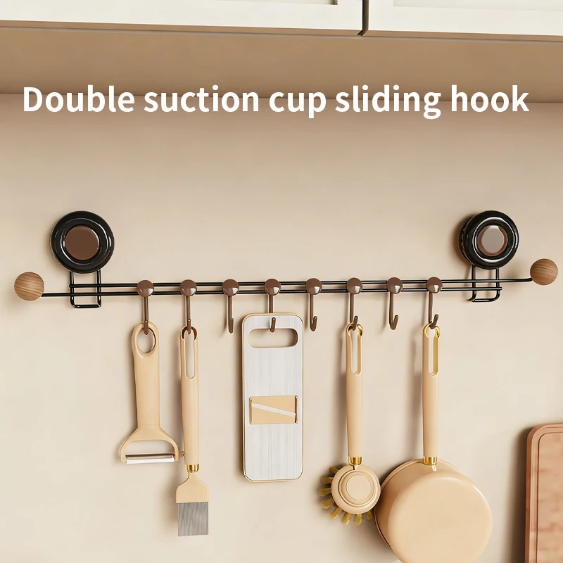 خطاف تخزين المدخل وغرفة النوم - نوع كوب شفط خالٍ من اللكمات، حامل قوي، شماعة ملابس فوق الباب