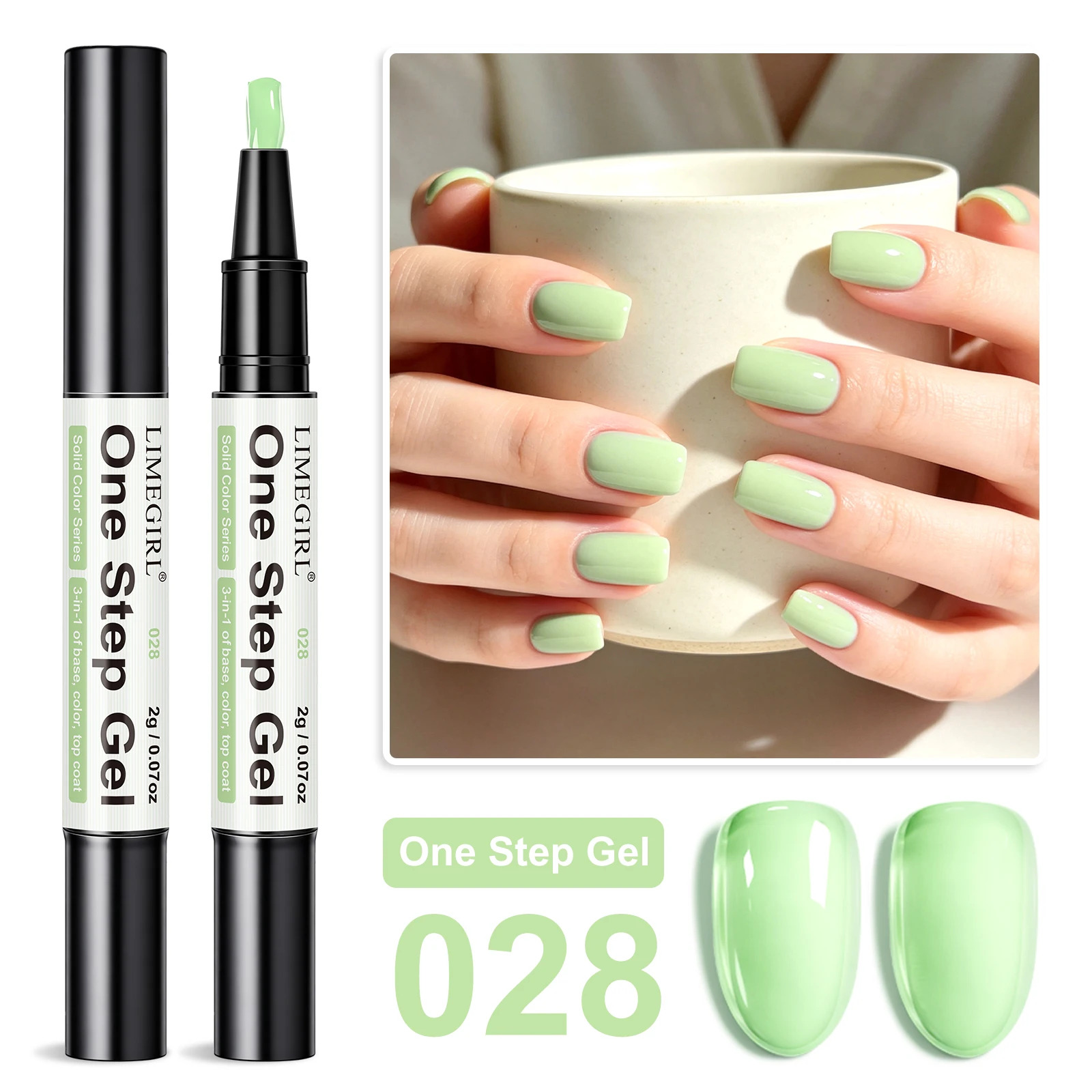 LIMEGIRL 48 Farben Gel-Nagellackstift, 3-in-1-Gel-Nagellack, schnell trocknender, langlebiger Graffiti-Malpinsel für Reisen im Freien