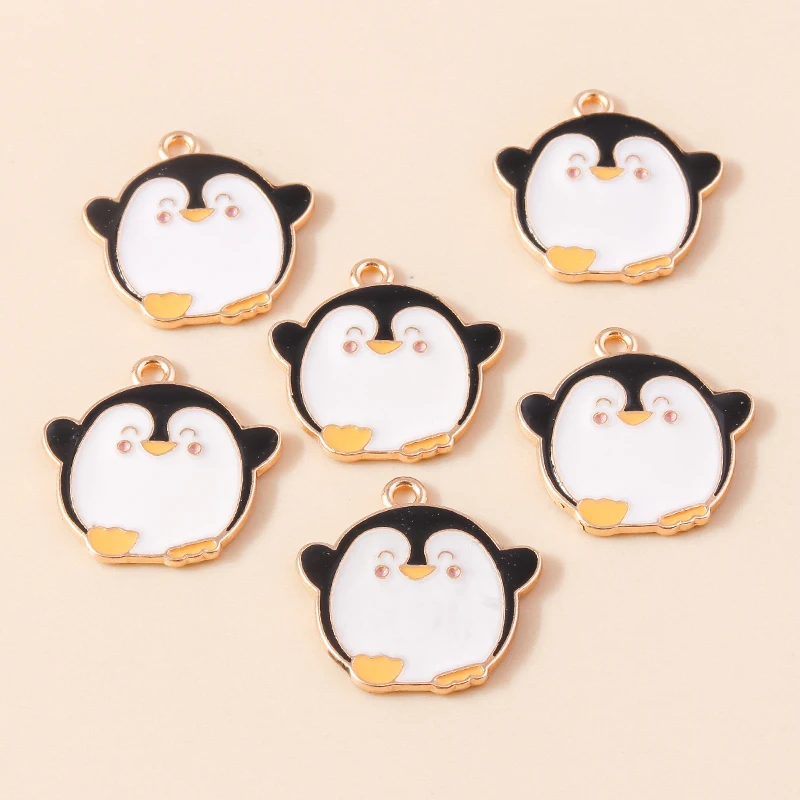 20 Stück 22x22mm Cartoon Tier Charms für Schmuckherstellung Emaille Pinguin Charms Anhänger für Halsketten Ohrringe DIY Bastelbedarf – Detail 4