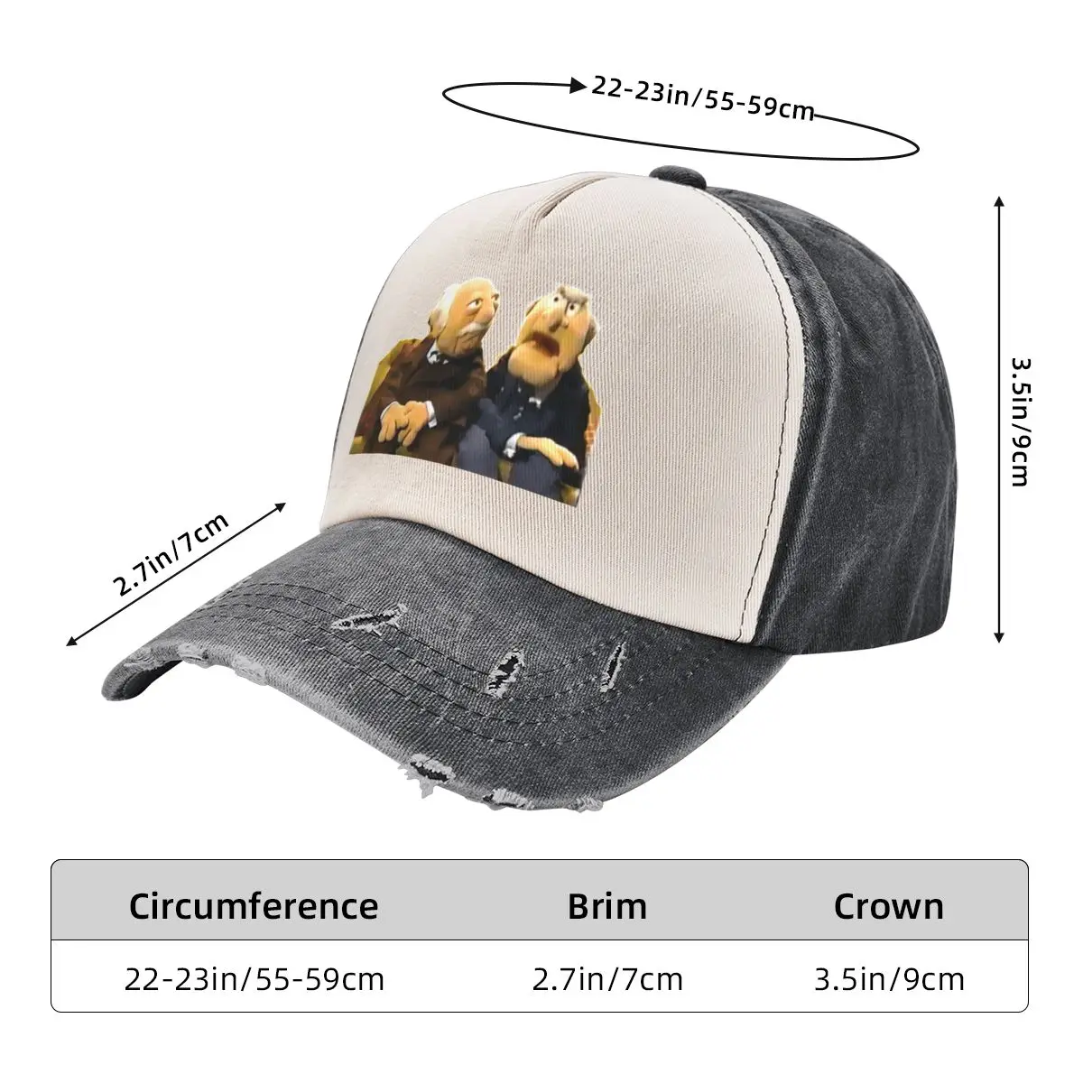 Statler and Waldorf Baseball Cap birthday Rave party Hat western Hat For Men Women's image 6
