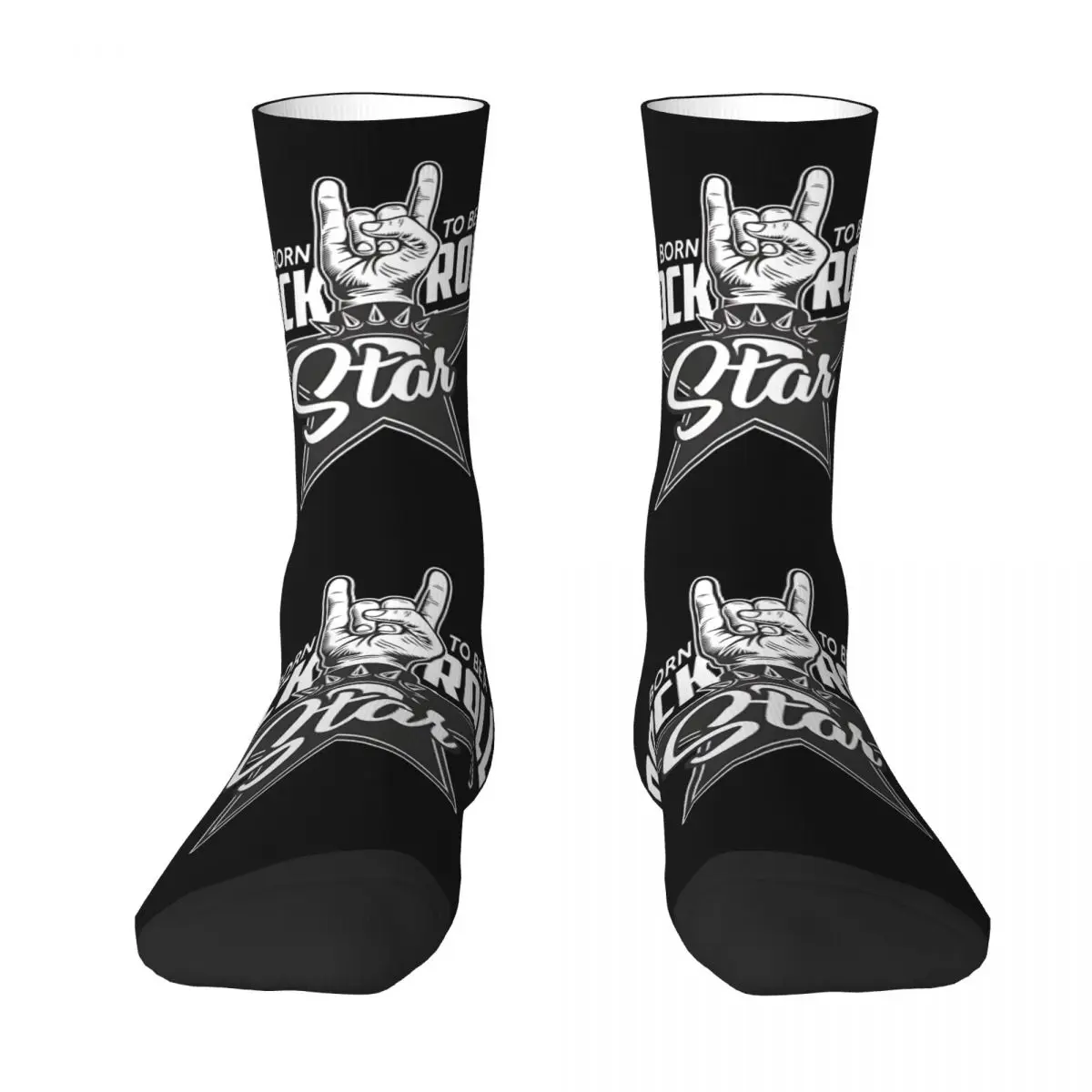 Born To Be A Rock And Roll Star Kawaii Socks School Cartoon Pattern Socks