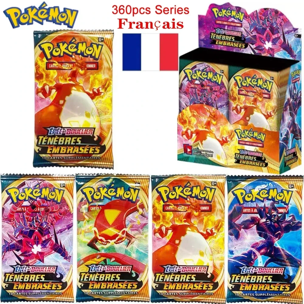 French Version Pokémon TCG: 360Pcs Scarlet & Violet Obsidian Flames Evolving Skies Booster Box Pokemon Cards 36 Pack Box Gifts