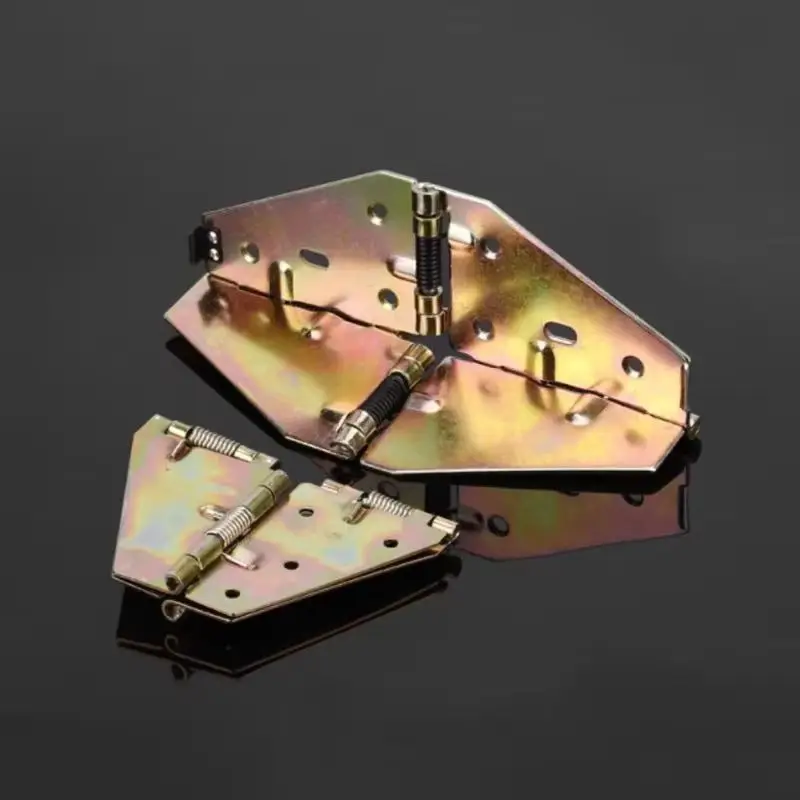 Durable 4PCS Heavy Cross Spring Folding Hinges Table Support Folding Hinges Round to Square Table Leaf Hinges Desktop Flip Hinge