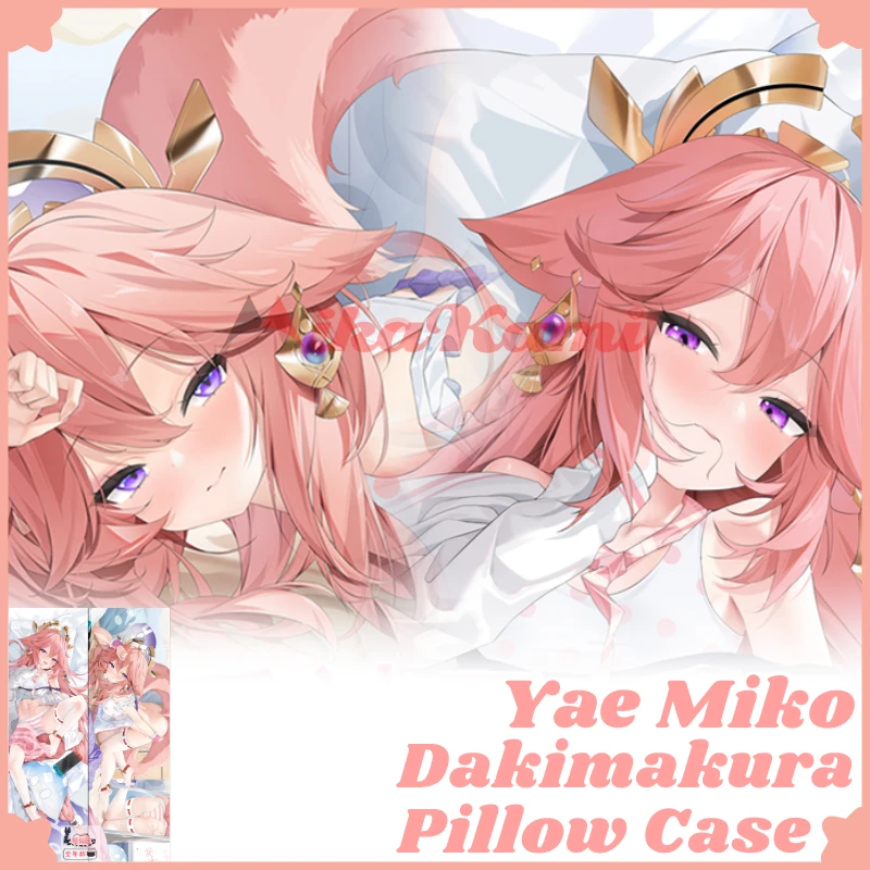 Yae Miko Dakimakura Genshin Impact Pillowcase Full Body Hugging Sexy Pillow Case Otaku Cushion Cover Home Bedding Decor Gfit