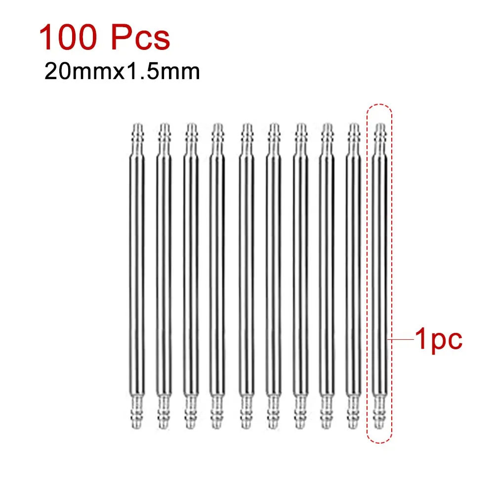 

100Pcs Universal 1.5/1.8mm Watch Spring Bar 316L Stainless Steel Quick Release Spring Bars Accessories