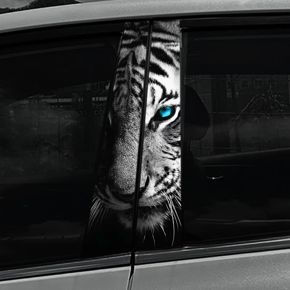 TIGER Waterproof Car B-pillar Vinyl Decal Stickers Auto Center Pillar Sticker Cover Scratches Vehicle Decor Accessories