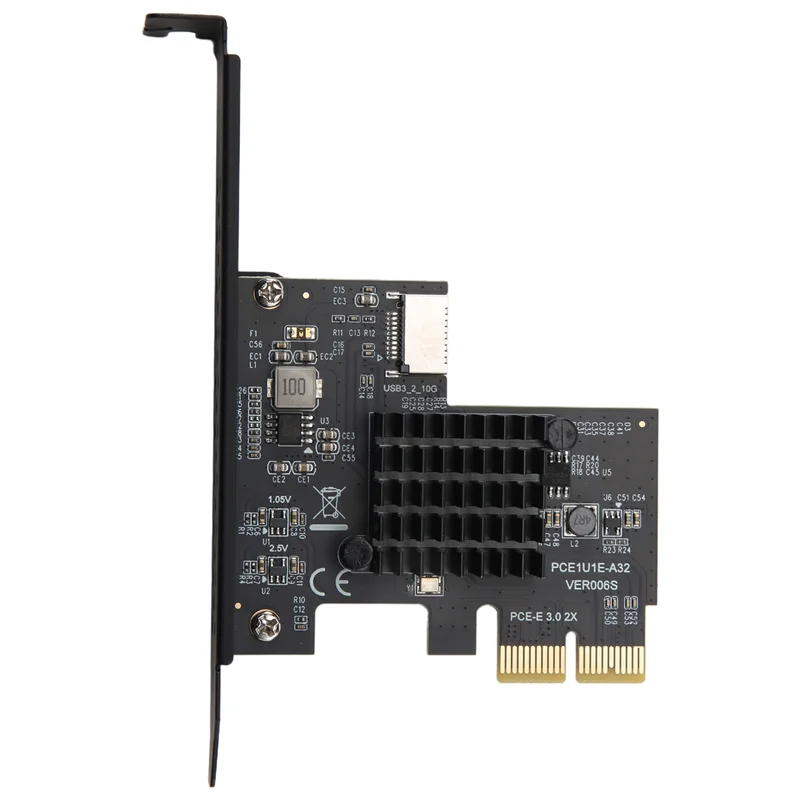 PCI-E 2X To USB3.1 A-Key Gen2 Front Type-E Expansion Card,10Gbps Type-E Internal 20-Pin Front Panel Connector Riser Card-ABIU