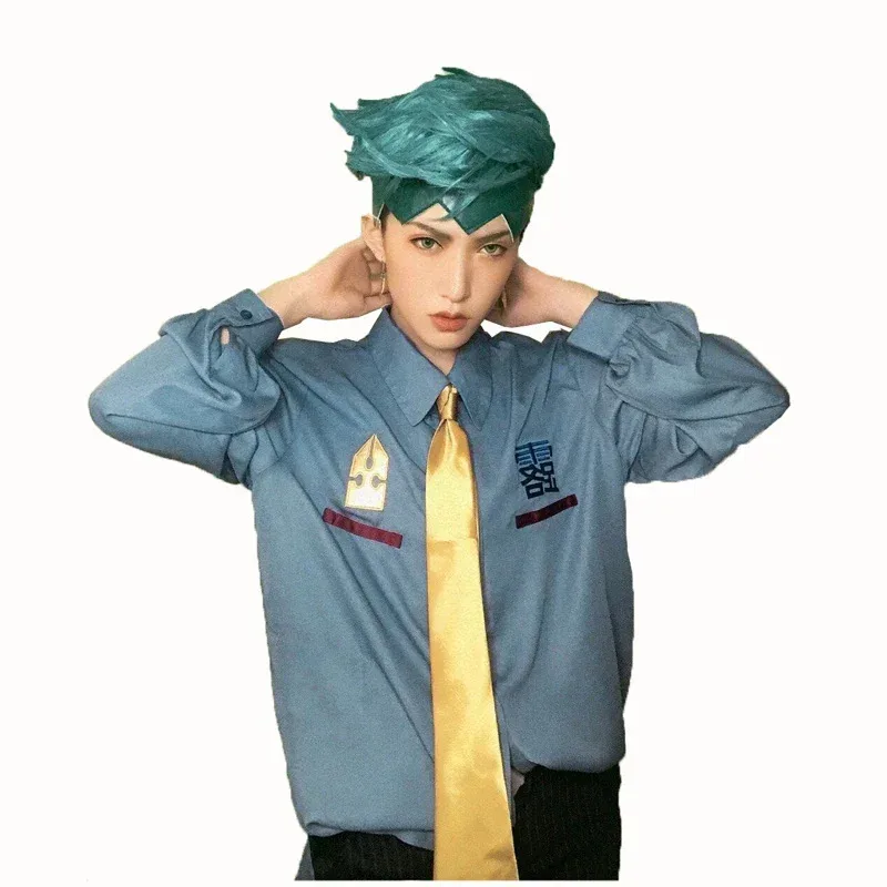 

JoJo's Bizarre Adventure Rohan Kishibe Cos Cosplay Christmas Halloween costume shirt+tie (not pants)11 LJ3681x;3,v'6.f;9,