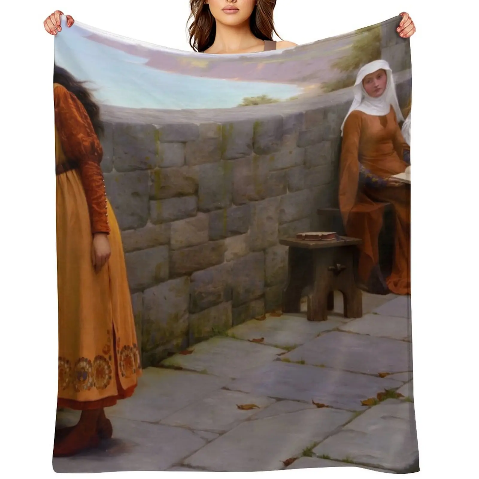 

Edmund Blair Leighton - The Hostage [1912] Print Edmund Blair Leighton Throw Blanket Picnic bed plaid wednesday Blankets