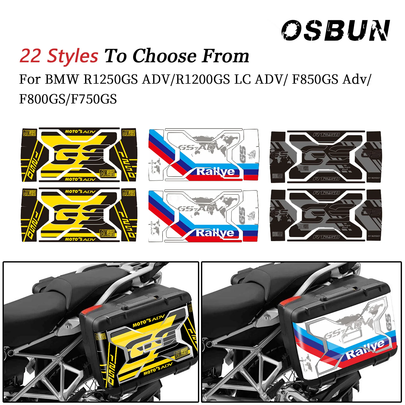 

1 Pair Side Vario Panniers Sticker For BMW R1250GS ADV R1200 GS LC Adventure F850GS F800GS F750GS Motorcycle Sticker Case