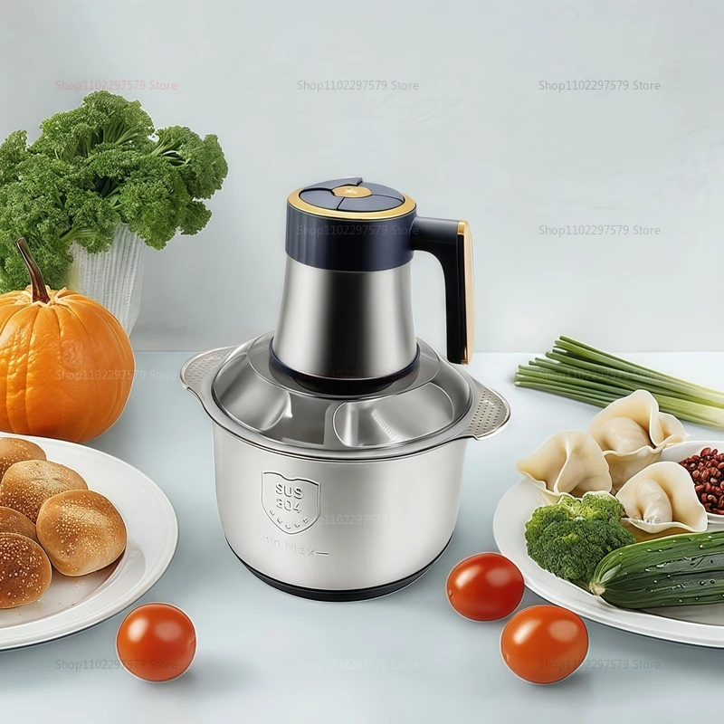 Electric Meat Grinder 5L Food Crusher Stainless Steel Multifunction Vegetable Slicer Processor Chopper Kitchen Blender