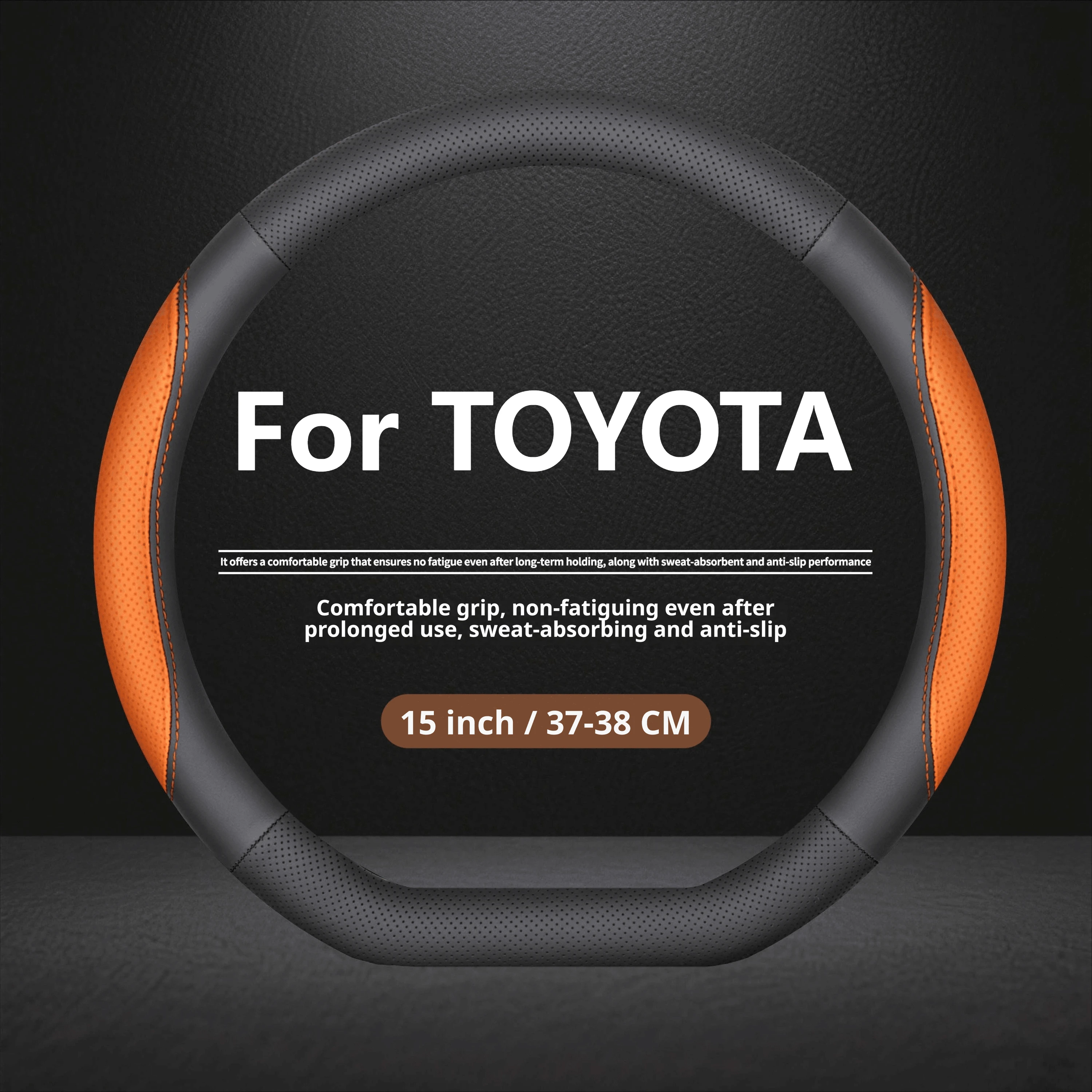 For Toyota Car Steering Wheel Cover Luxury Anti Slip Fits Corolla RAV4 Camry Hilux Yaris Cross Highlander Fortuner Prado Sienna
