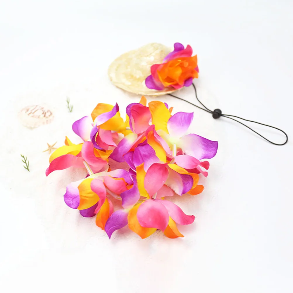 

Pet Clothing Adjustable Straw Hat Garland for Small Dogs Beach Vacation Outfits Photo Props Pet Party Hawaiian Luau Dog Clothes