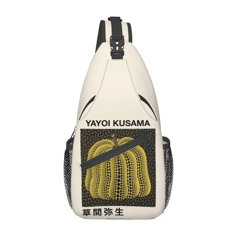 Casual Yayoi Kusama Pumkin Forever Sling Crossbody Backpack Men Abstract Art Shoulder Chest Bags for Hiking Travel Cycling