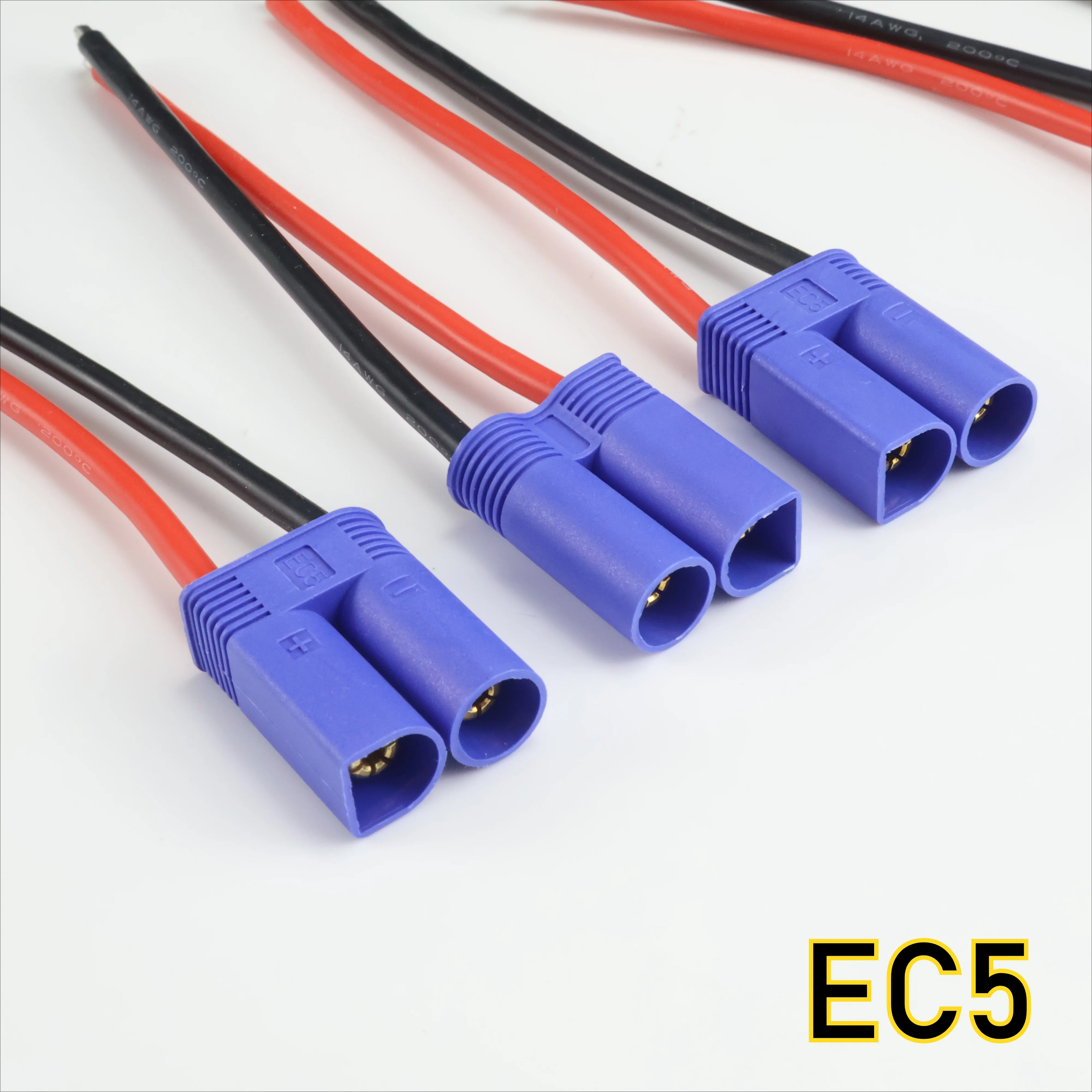 OliRC 2 pièces EC3 mâle à EC5 Femelle Adaptateur connecteur avec 14awg 5cm câble (C110-2