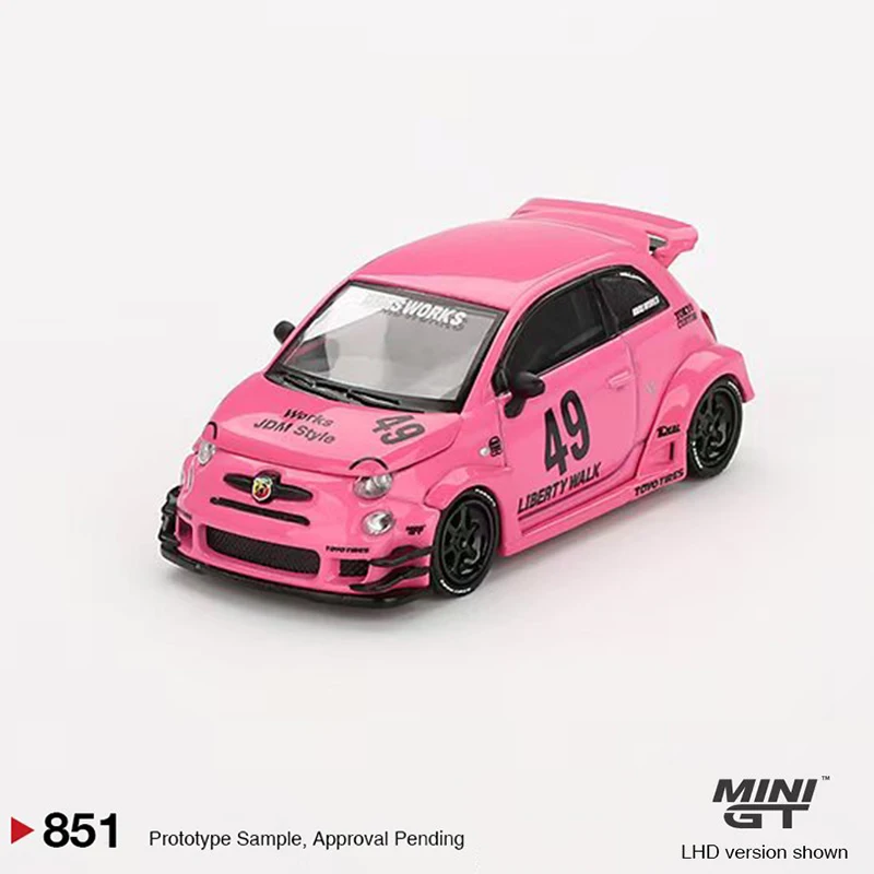 

PreSale LBWK Abas LB рабочее Abarth 595 розовая миниатюрная коллекция моделей литых под давлением моделей 851, миниатюрные игрушки