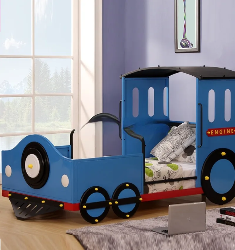 Environmentally friendly baking paint creative car metal iron art red blue train bed