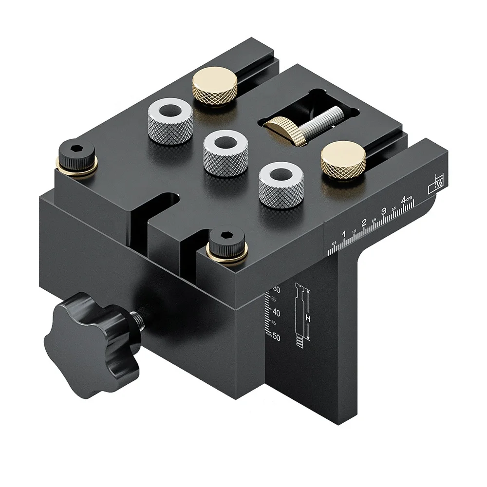 Factory Hot Sale Aluminum Alloy Adjustable 3 in 1 Dowelling Jig Kit  6/8/10/15mm Wood Drilling Guide Locator