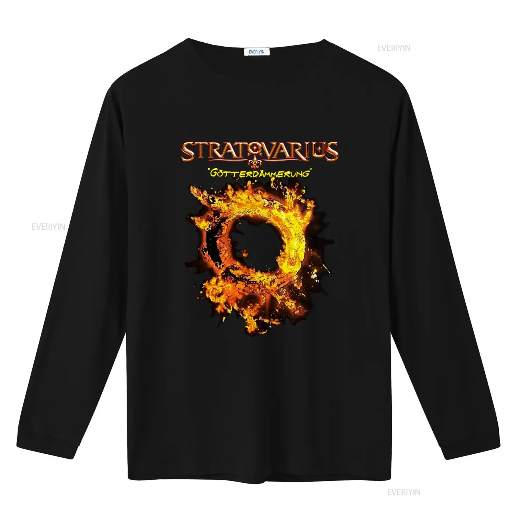 Vintage Stratovarius Band Gotterdammerung Flame Design Cotton Black Full Size T Shirt For Fans KK515 vintage Washed Stylish
