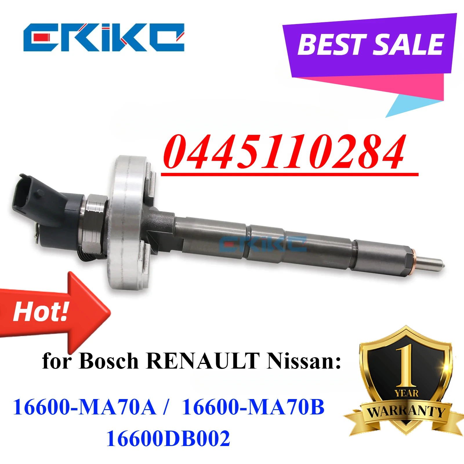 ERIKC 0445110284 Common Rail Injector Nozzle 0445110168 Fuel Injection Pump Parts 0445 110 284 For Nissan Dongfeng 16600MA70A