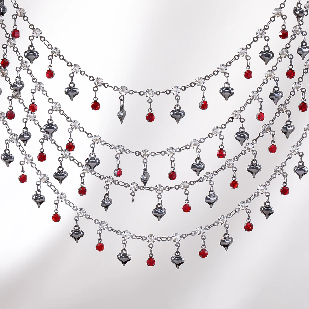 1 미터 총 블랙 Y2k 복숭아 하트 참 체인 크리스탈 - Butterfly Pendant Necklace 리뷰 및 가격