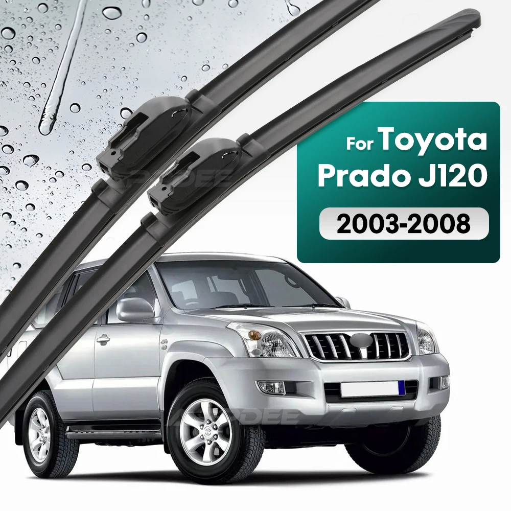 

Silicone & rubber Front Wiper Blades Set For Toyota Prado J 120 J120 2003 - 2008 Windshield Windscreen Window Brush 22"+21"