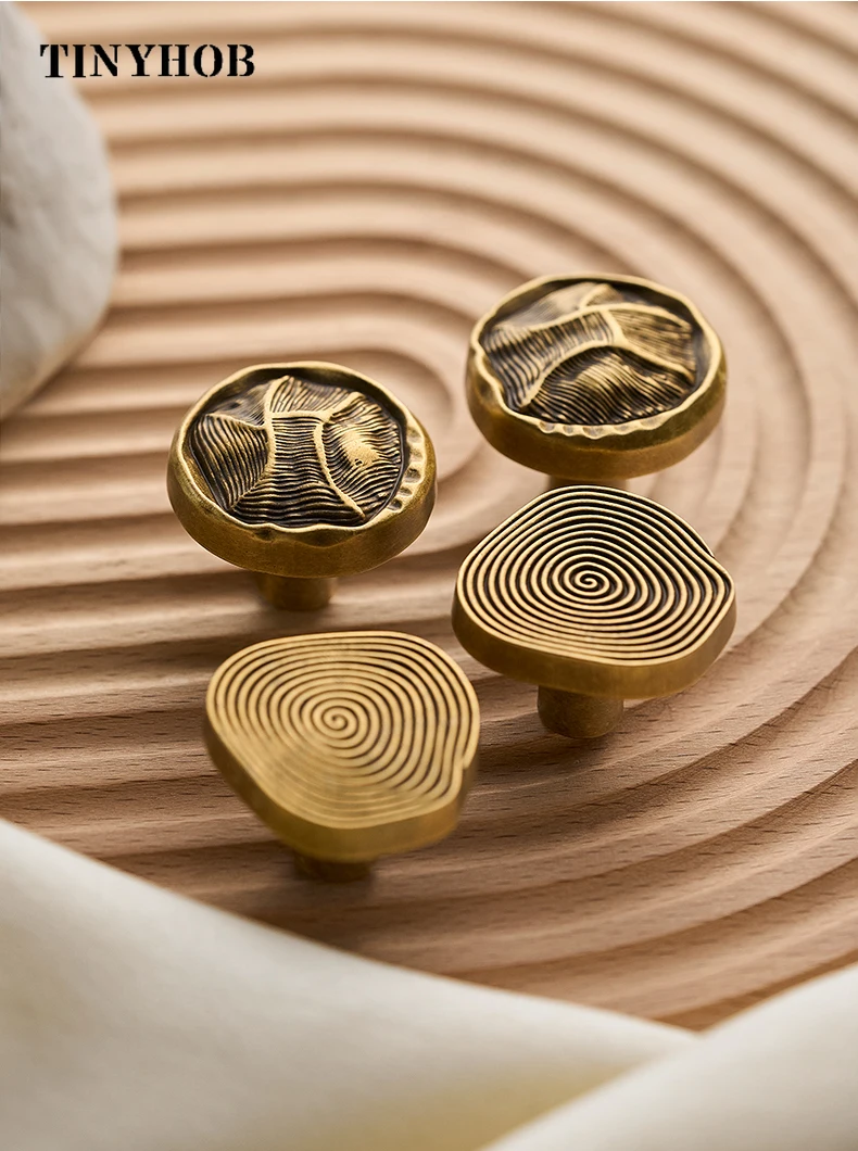 Single Hole Cabinet Pulls, French Vintage Brass Handles - Antique Bronze Finish for Drawer, Wardrobe & Furniture Upgrade