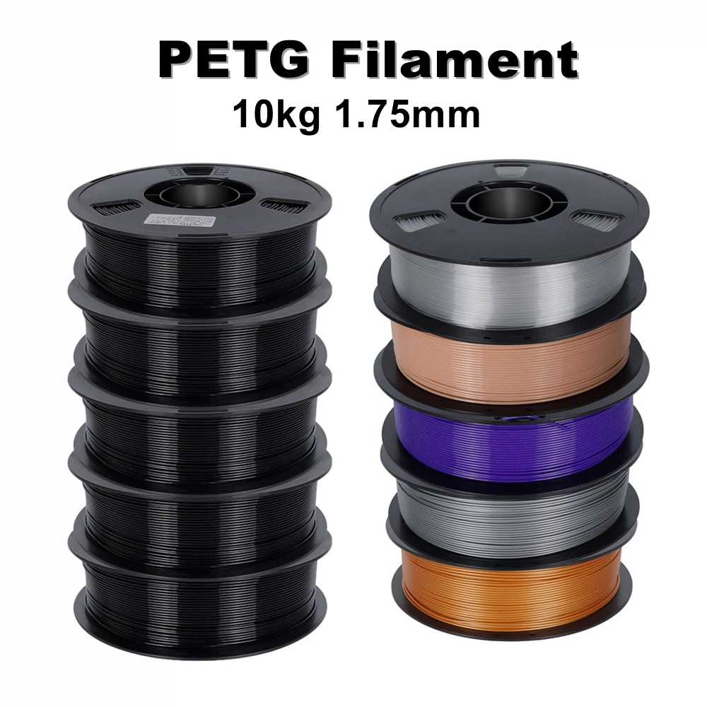 10kg PETG Filament 1.75mm Bundle Black Mixing Color 22LBS 3D Printer Filament 1kg/roll Plastic Spool PETG Material