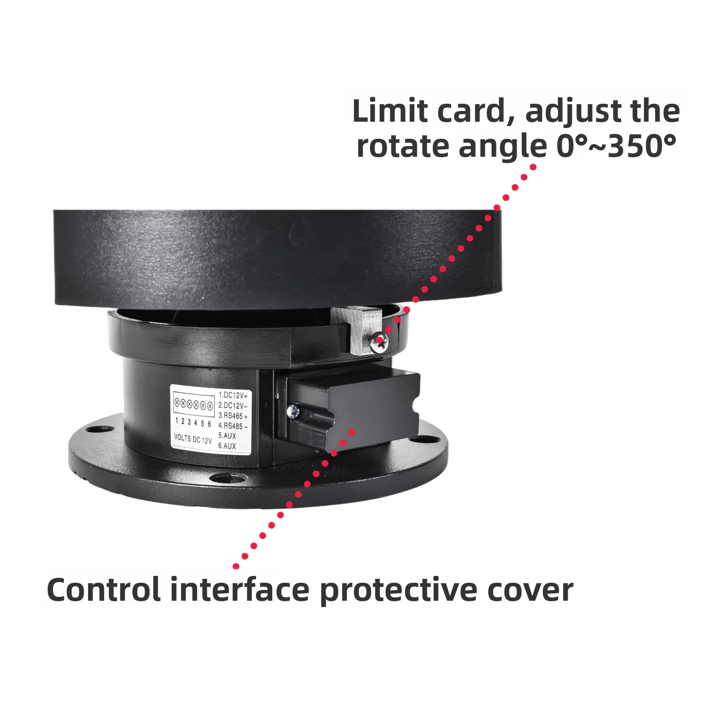 Outdoor Waterproof 303Z Pan-Tilt Head with Preset Positions – Built-in RS485 Control, Customizable Remote for Security Cameras - view 3