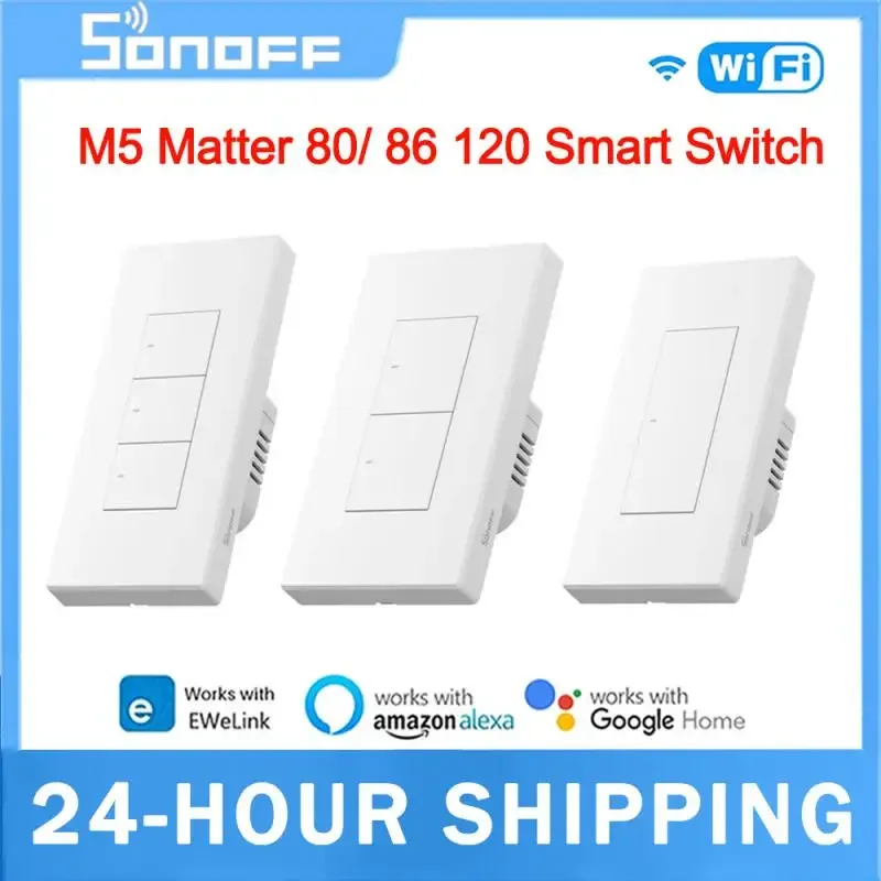 SONOFF M5 Matter 80/ 86 120 Smart Wall Switch Smart Home Two-way eWeLink Remote Control Switchman For Alexa Google Home Alice