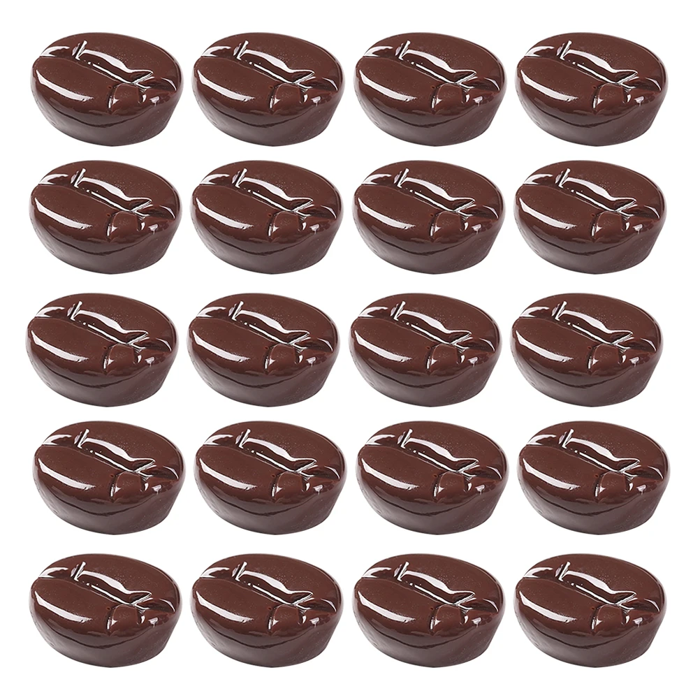 

20 Pcs Simulated Coffee Beans Fake Props DIY Resin Artificial Accessory Materials