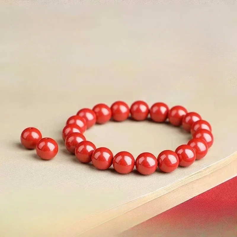 

Natural High Content Emperor Sand Bracelet Men's and Women's Cinnabar Bracelet Primitive Stone Cinnabar Jewelry Gift