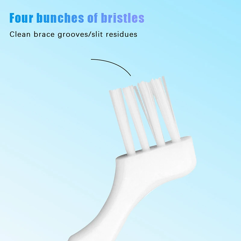 10 Stück Mini-Prothesenreinigungsbürste Zahnbürsten Falsche Zähne Bürste Mehrschichtige Borsten Rutschfeste ergonomische kieferorthopädische Mundpflege