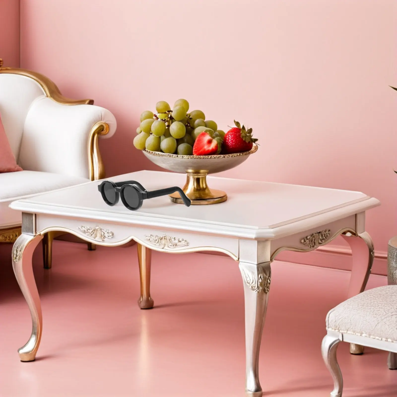 

8Pcs Children's Play Accessories Mini Sunglasses Colorful Round Plastic Eyewear for Mini Dress Up Dollhouse Costume Fashion