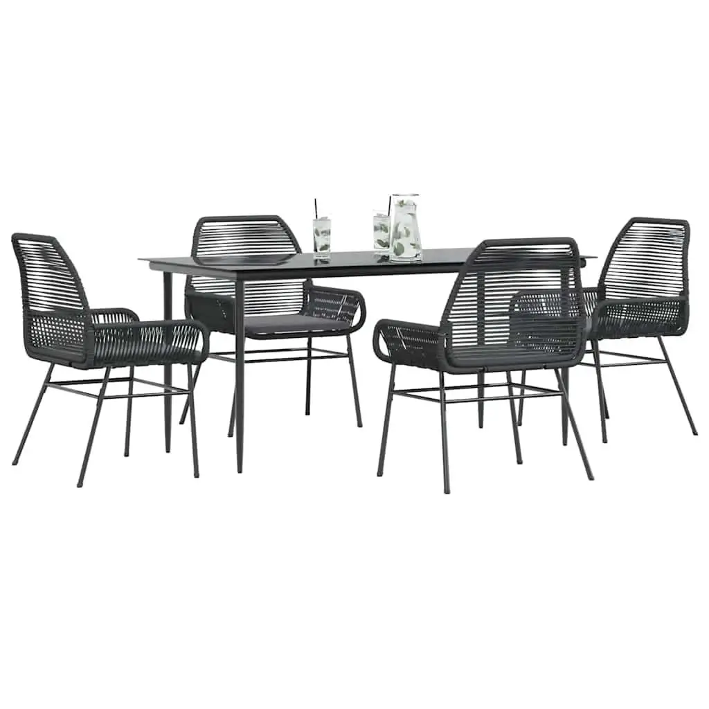 

Garden Dining Set Black and Dark Grey Stylish Outdoor Furniture for Patio and Backyard Ideal for Garden Dining Experience