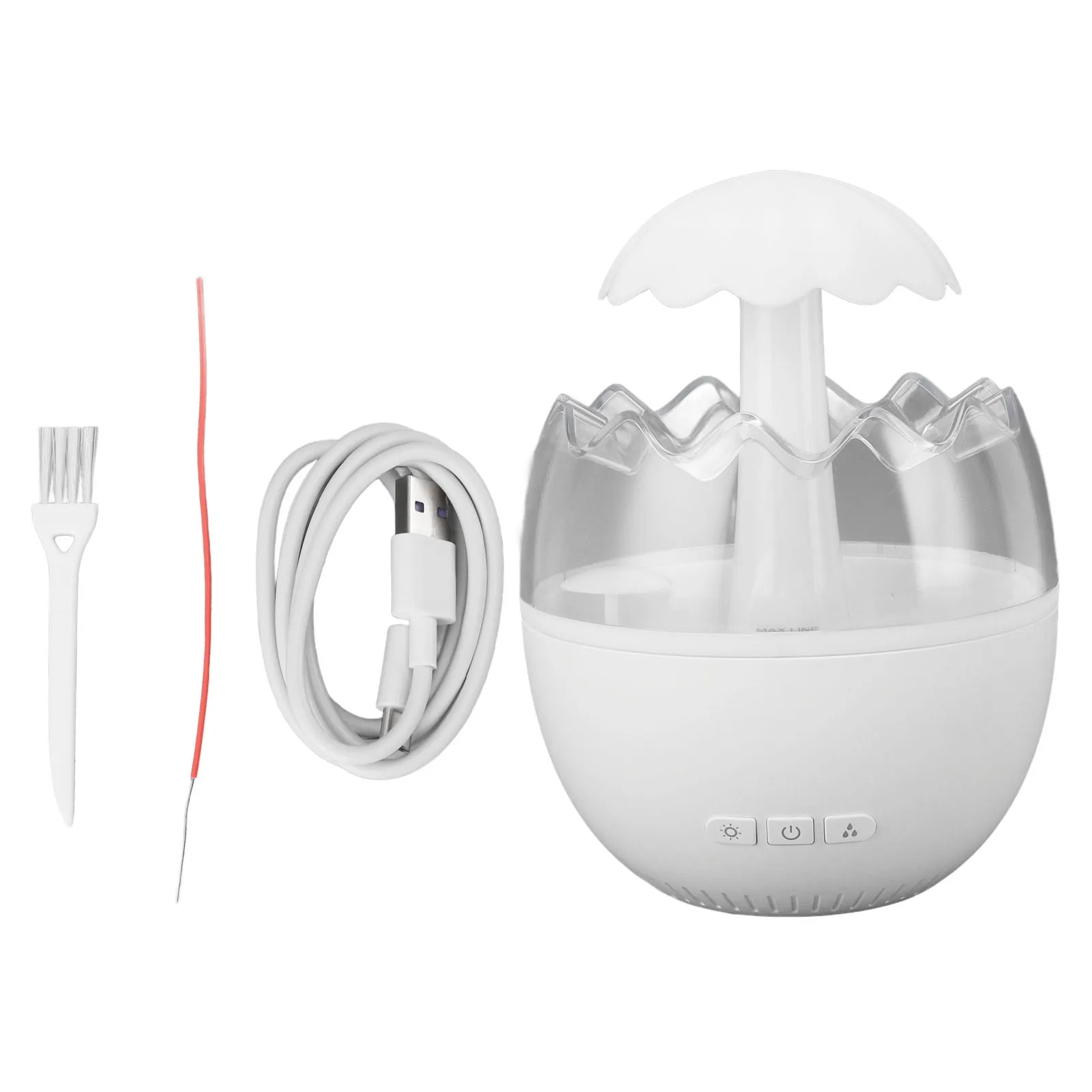 

Увлажнитель воздуха с эффектом дождя, Type-C, цветная ночная подсветка, таймер на 5 часов, регулируемый режим дождя, 450 мл, для спальни, аромадиффузор с эффектом капель дождя