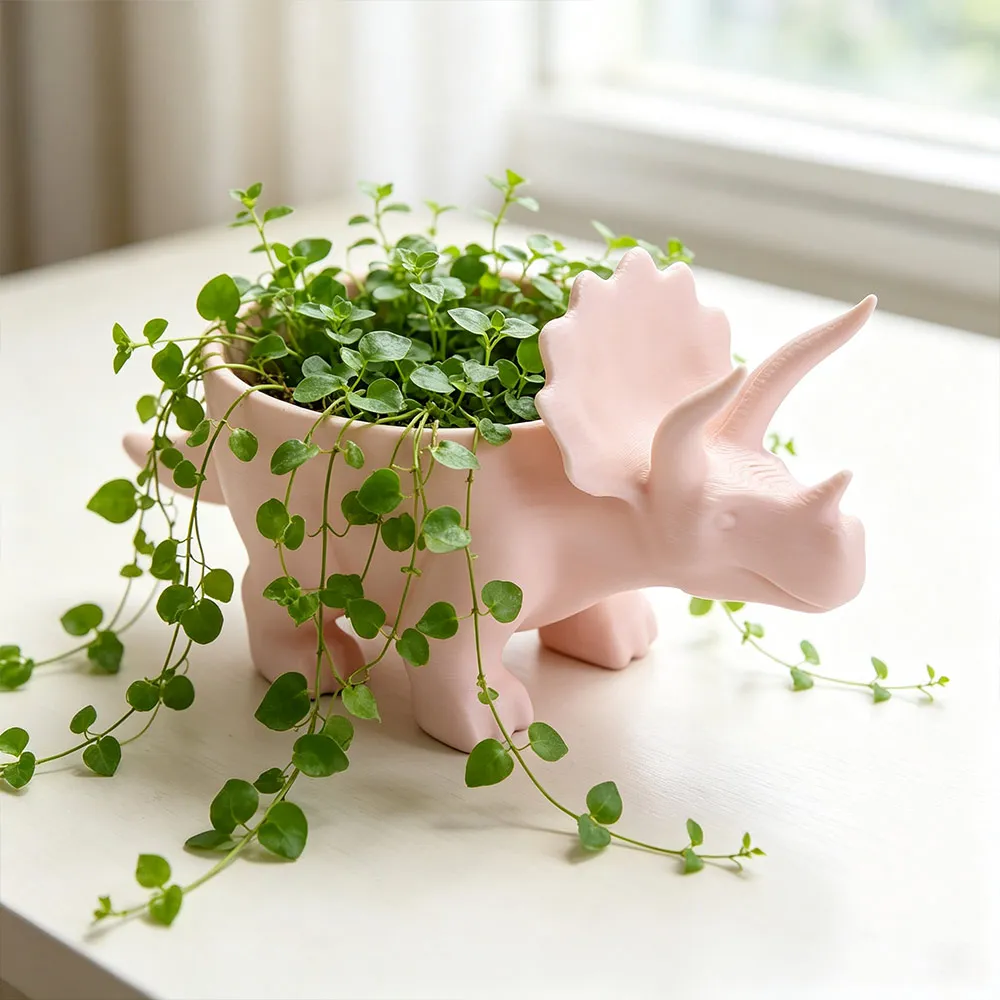 Animal Figurine 3D Printed Dinosaur Flowerpot Funny Desktop Decoration Small Storage Ornaments Plant Planting Pot Home