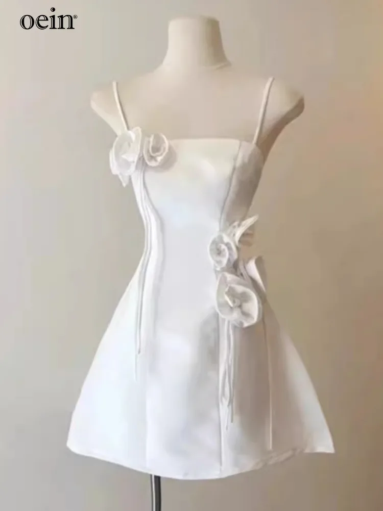 [oein] French Small Style Sexy Strapless Dress, Women's New Trend This Year Is The Waist Cinching Flower Dress