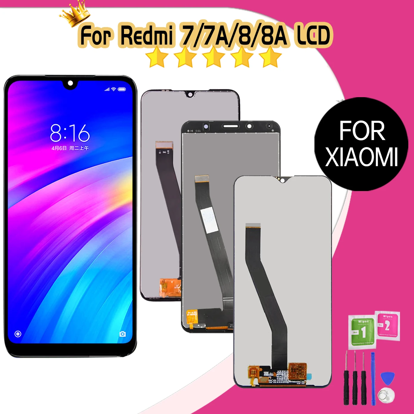 100% Tested For Xiaomi Redmi 7 7A 8 8A LCD For Xiaomi Redmi 7 8A Display Touch Screen Digitizer Panel Replacement Parts