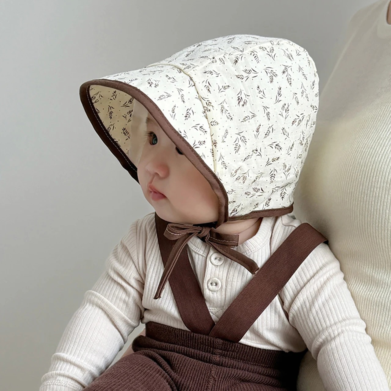 Frühling Herbst Baby Ohr Schutz Hut Floral Palace Hut 6-12Month Infant Kopfbedeckungen Kappe Blume Drucken Kinder Große Traufe sonnenschirm Visiere