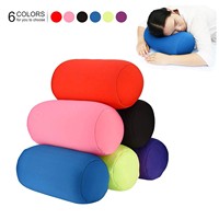 30cmx16cm Cylindrical Pillow Micro Mini Microbead Back Cushion Roll Pillow Head Convenient Travel Pillow Bed Decoration