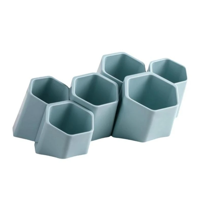 2025 New Oblique Pen Holder 6 Compartments Pencil Cup Paint Brush for Bedroom