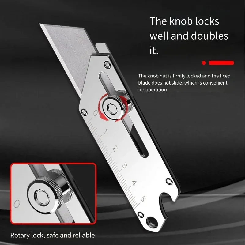 Heavy Duty Compact Utility Knife Stainless Steel Craft Cutter SK5 Blades Workshop Equipment Maintenance Cutting