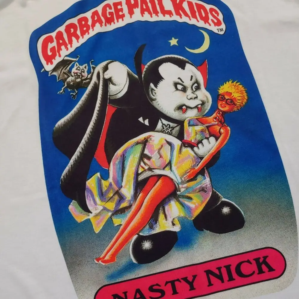 GARBAGE PAIL KIDS T-Shirt NASTY NICK #1a 1985 GPK Series 1 vampire dracula S-2XL