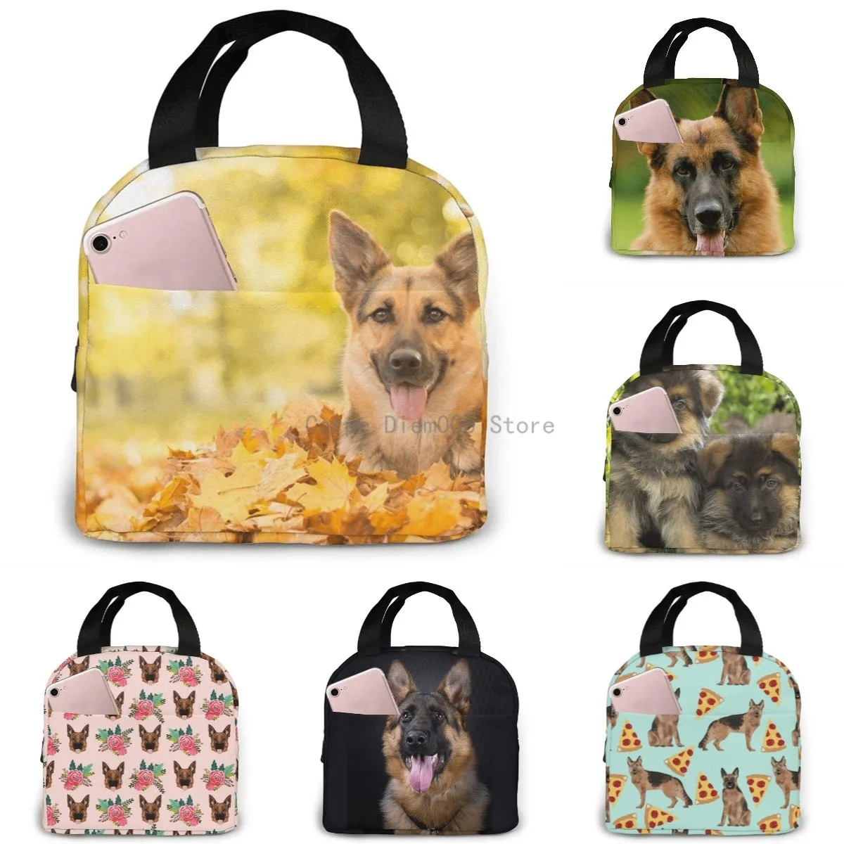 German Shepherd Dog Lunch Bag Tote Bag Insulated Organizer Lunch Holder Bag For Work Workout Outdoors Picnic Beach Travel